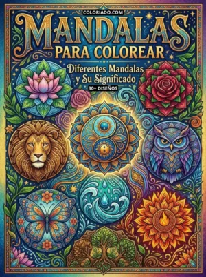 Libro para colorear de mandalas. Arte terapéutico y patrones geométricos para desarrollar la concentración y la calma.
