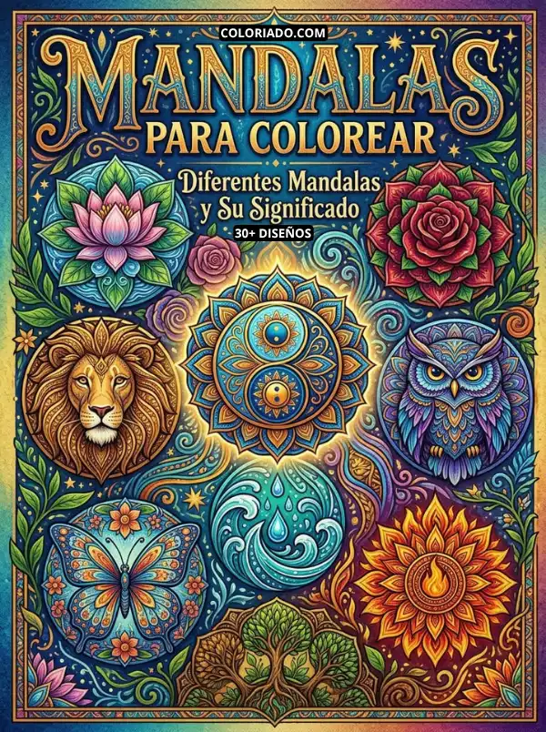 Libro para colorear de mandalas. Arte terapéutico y patrones geométricos para desarrollar la concentración y la calma.