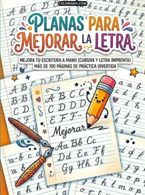 Portada digital de planillas de caligrafía: Ejercicios prácticos para mejorar la legibilidad de la letra en estudiantes de primaria.